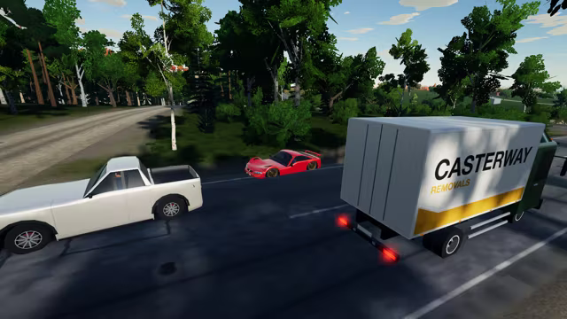Overtaking a Casterway truck on the highway